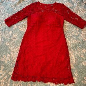 New , red Just Taylor red lace dress